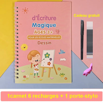 Reusable Magic Copybook Drawing Toys for Children Montessori Pen Control Training Writing Sticker Learning Educational Toy Kids