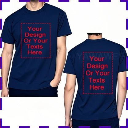 Your Design Here T Shirts Cotton Custom T-Shirt Make Your Design Logo Text for Men and Women Personalized Tshirt Summer Presents
