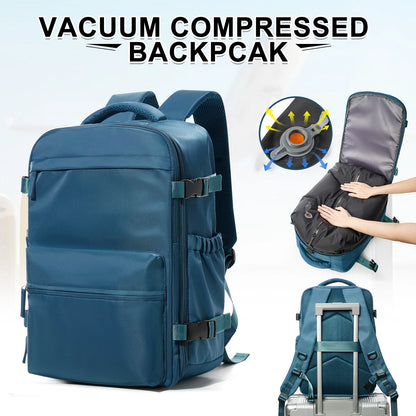 Fashion College Backpack Men Vacuum Compression Backpack, Women Men 15.6in Laptop Backpack Expand Hiking Vacuum Travel Backpack