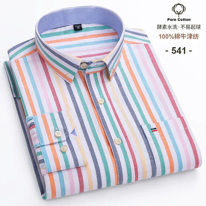 Plus 5XL 6XL Mens Oxford Shirts 100% Cotton Spring Long Sleeve Casual Business Formal Dress Shirt Regular Fit Social Man Clothes