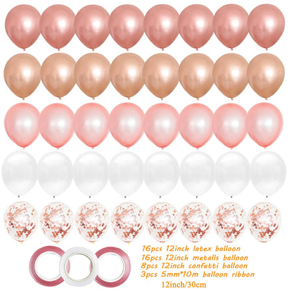 40pcs 12inch Gold Black Mixed Confetti Latex Balloons Boy Girl Birthday Adult Woman Man Party Decorations Graduation New Year