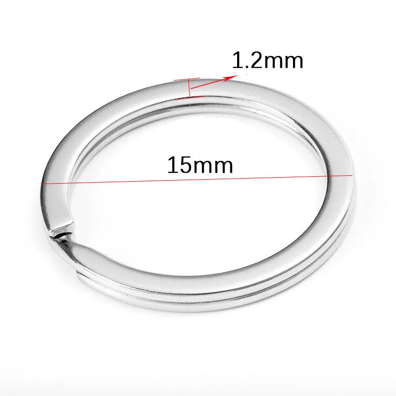 20pcs Stainless Steel Key Rings 20/25/28/30/35mm Round Flat Line Split Rings Keyring for Jewelry Making Keychain DIY Findings