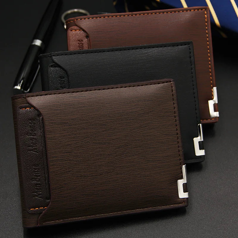 New Men's Wallet Short Multi-function Fashion Casual Draw Card Wallet Card Holders for Men Cardholder Bags with Free Shipping