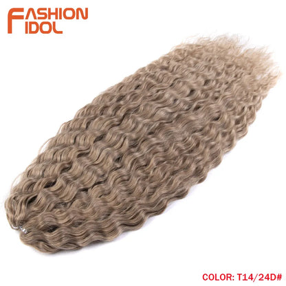 Ariel Hair Synthetic Twist Crochet Curly Hair 24 Inch Water Wave Braid Hair Ombre Blonde Brown Deep Wave Braiding Hair Extension