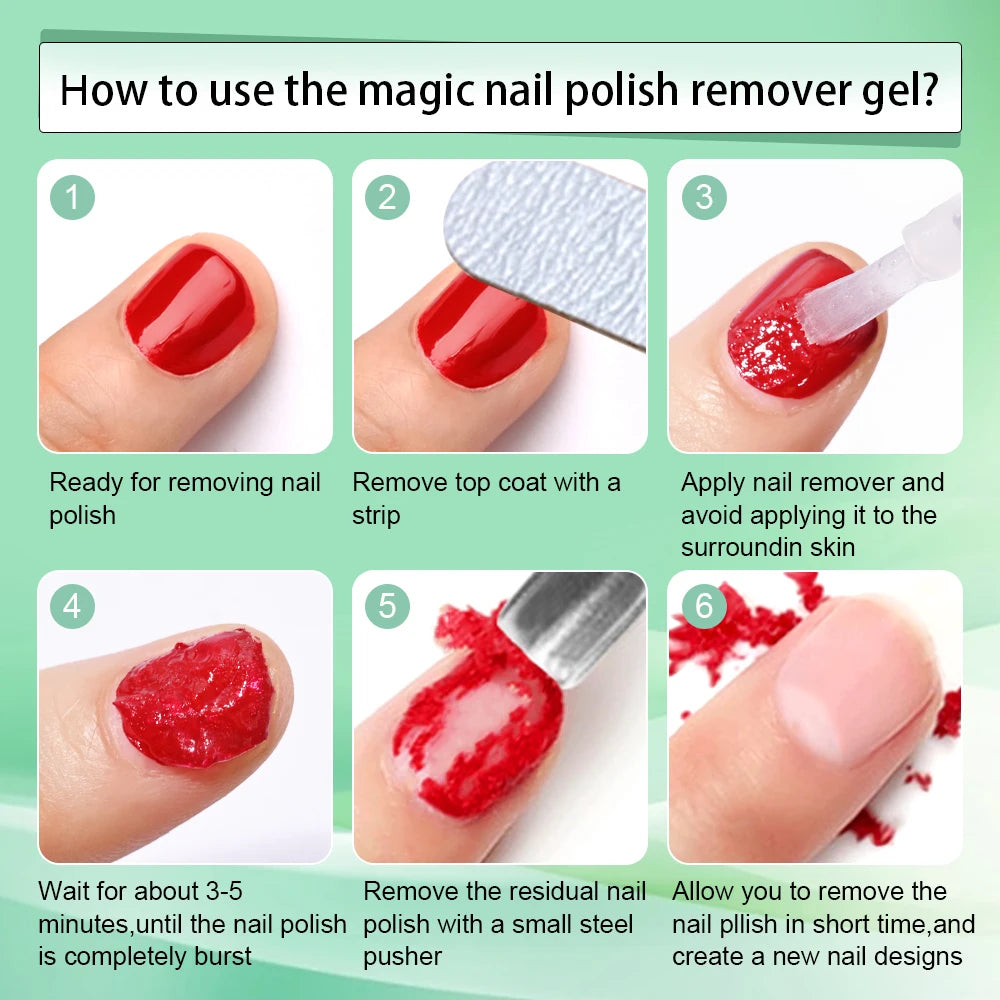 15ml/bottle Nail Gel Remover Polish Soak-Off 3 Minutes Quickly & Easily Removes Gel Polish 0.5fl.Oz Professional Non-Irritating