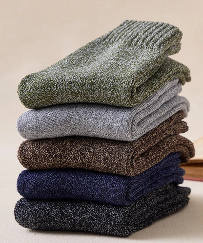 5 Pairs Thicken Warm Socks Men Autumn Winter Harajuku Socks Towel Keep Warm Winter Crew Socks Christmas Gift Socks For Man