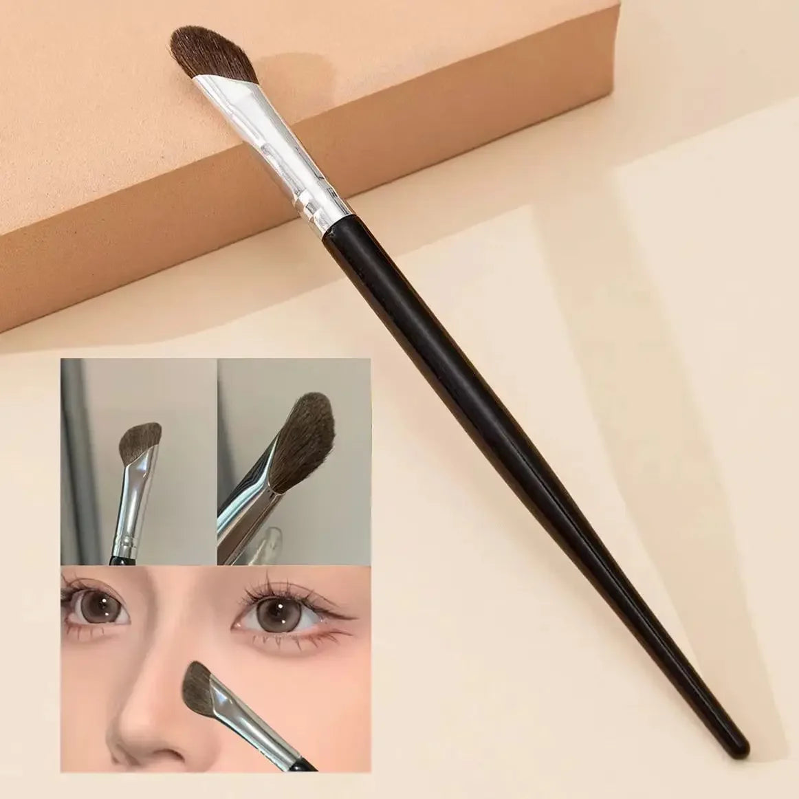 3D Contour Nose Shadow Brush - Angled Eyeliner Wand, Portable travel,Highlighter Makeup Brush,Beginner Professional Makeup Tools