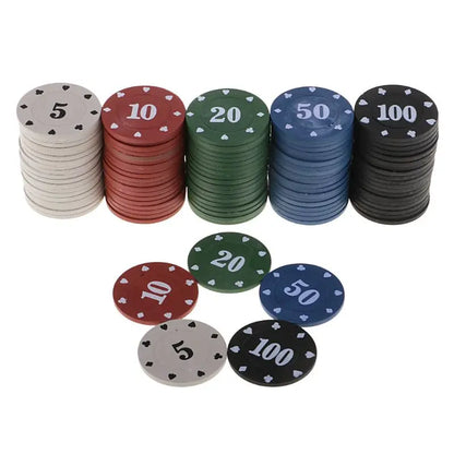 100Pcs Round Plastic Chips Casino Card Game Baccarat Counting Accessories Entertainment Chip Entertainment