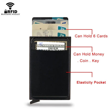 ID Bank Credit Card Holder Men's Wallet Anti Rfid Blocking Protected Magic Business Anti-theft Slim Thin Men Money CardHolder