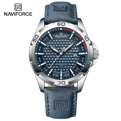 NAVIFORCE Brand Men Fashion Quartz Watches Male Leather Strap Sport Waterproof Wristwatches CalendarClock Relogio Masculino
