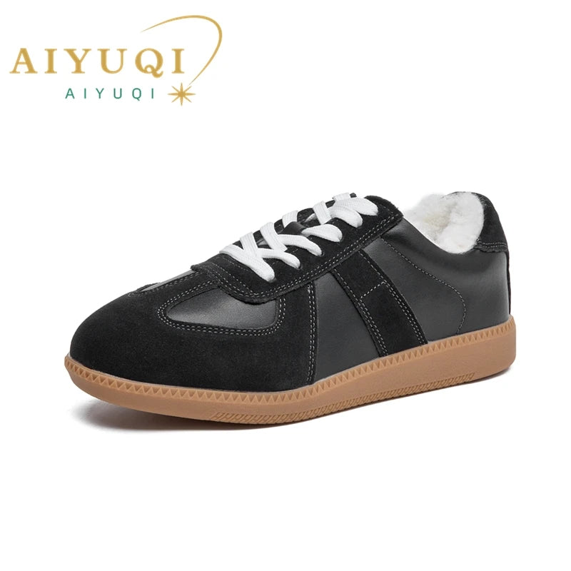 AIYUQI Damen Sneakers 2025 Neue Echtes Leder Damen Moral Trainingsschuhe Casual Frühling Flache Schuhe Damen 