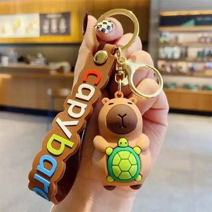 Gentle Animal Capybara Keychains for Accessories Bag Shadow Goofy Cartoon Keyrings Jewelry Fans Friends Gifts NEW