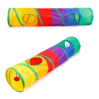 Hot Cat Tunnel Pet Tube Collapsible Play Toy Indoor Outdoor Kitty Puppy Toys for Puzzle Exercising Hiding Training Pet Toys