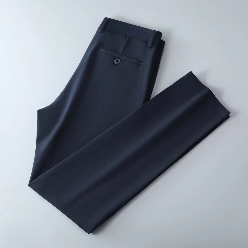 Men's smart casual pants elastic sports men's quick drying pants spring and autumn straight leg office black navy blue work pant