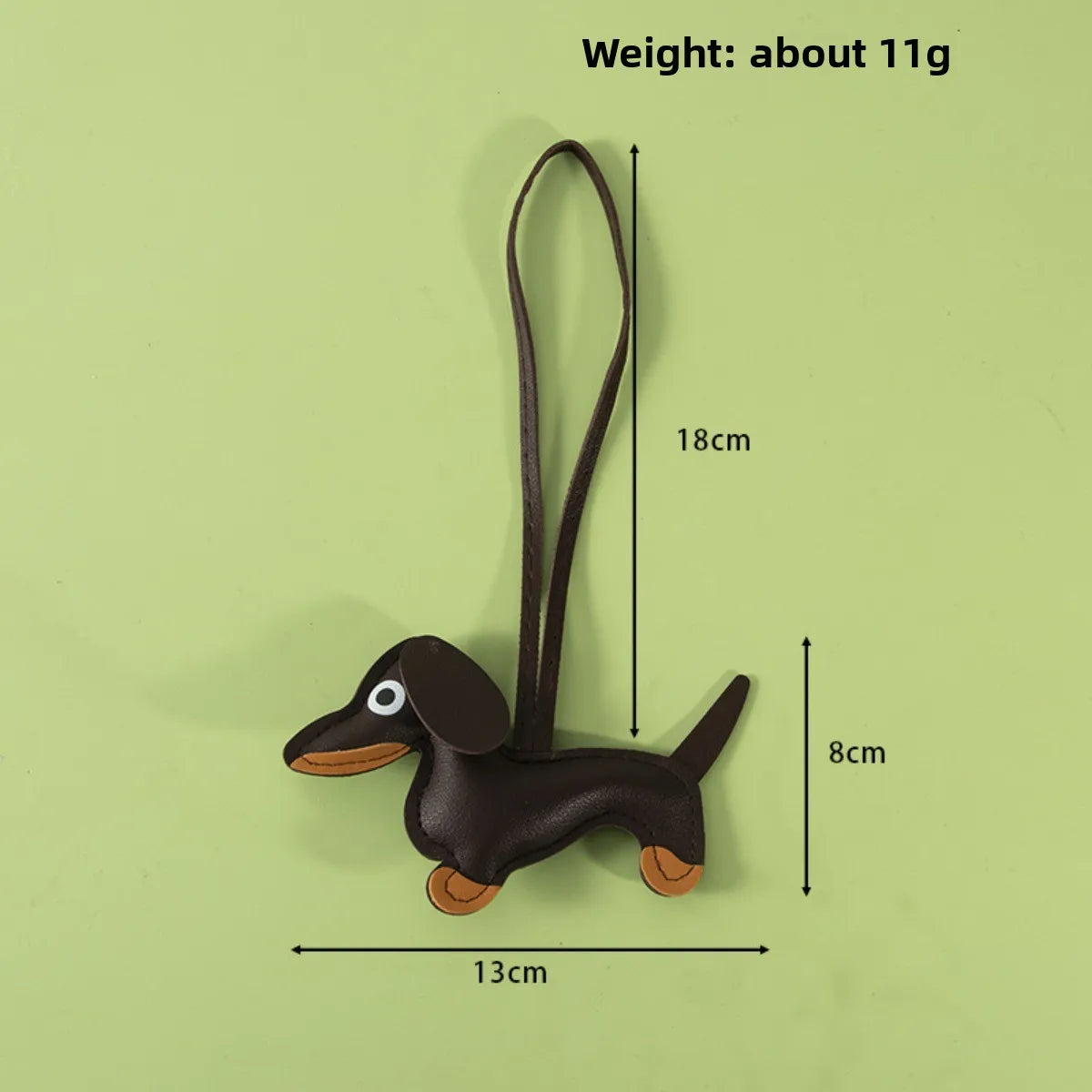 Cute Dachshund Shaped Leather Keychain Bag Hanger-Inspired by Cute Lucy Couple's Keychain Car Ornament