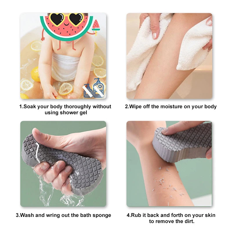 Soft Bath Sponge Brush Exfoliating Dead Skin Sponge For Kids Massager Cleaning Shower Brushes Peeling Fish Scale Sponge Rub