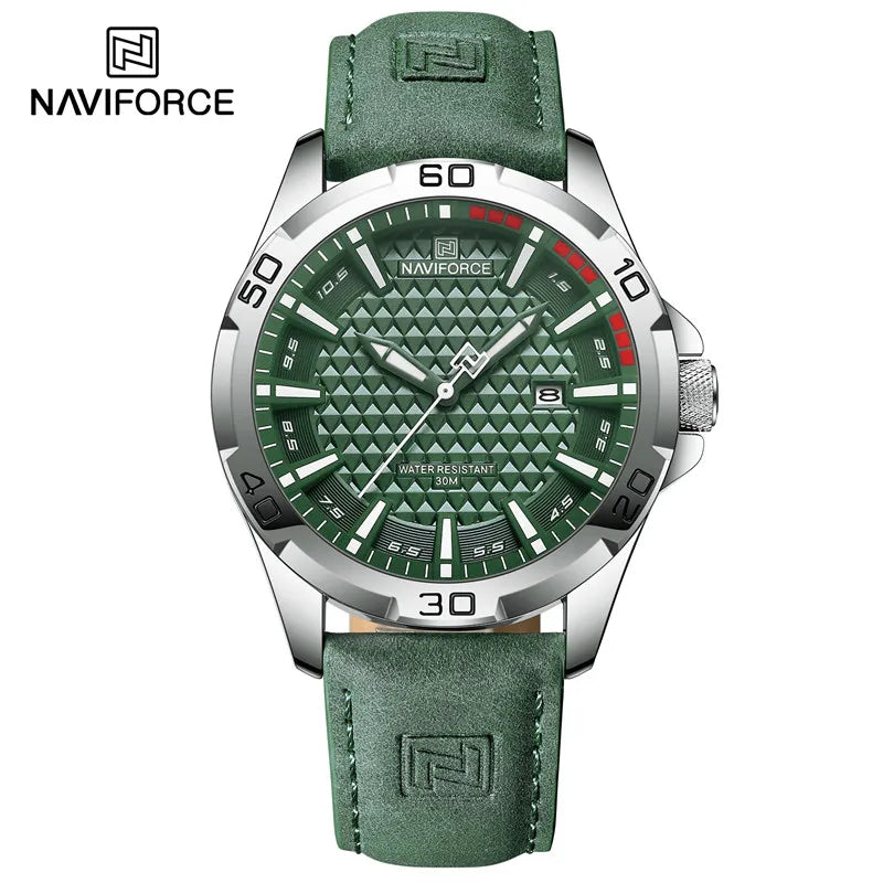 NAVIFORCE Brand Men Fashion Quartz Watches Male Leather Strap Sport Waterproof Wristwatches CalendarClock Relogio Masculino