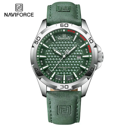 NAVIFORCE Brand Men Fashion Quartz Watches Male Leather Strap Sport Waterproof Wristwatches CalendarClock Relogio Masculino