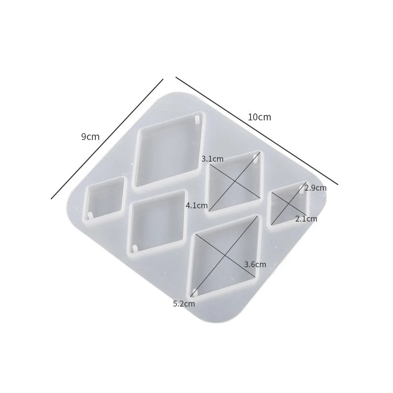 Geometric Earring Pendant Silicone Mold Round Epoxy Resin Mould For DIY Ornaments Keychain Necklace Charms Epoxy Resin Crafts