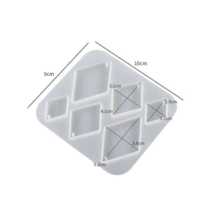 Geometric Earring Pendant Silicone Mold Round Epoxy Resin Mould For DIY Ornaments Keychain Necklace Charms Epoxy Resin Crafts