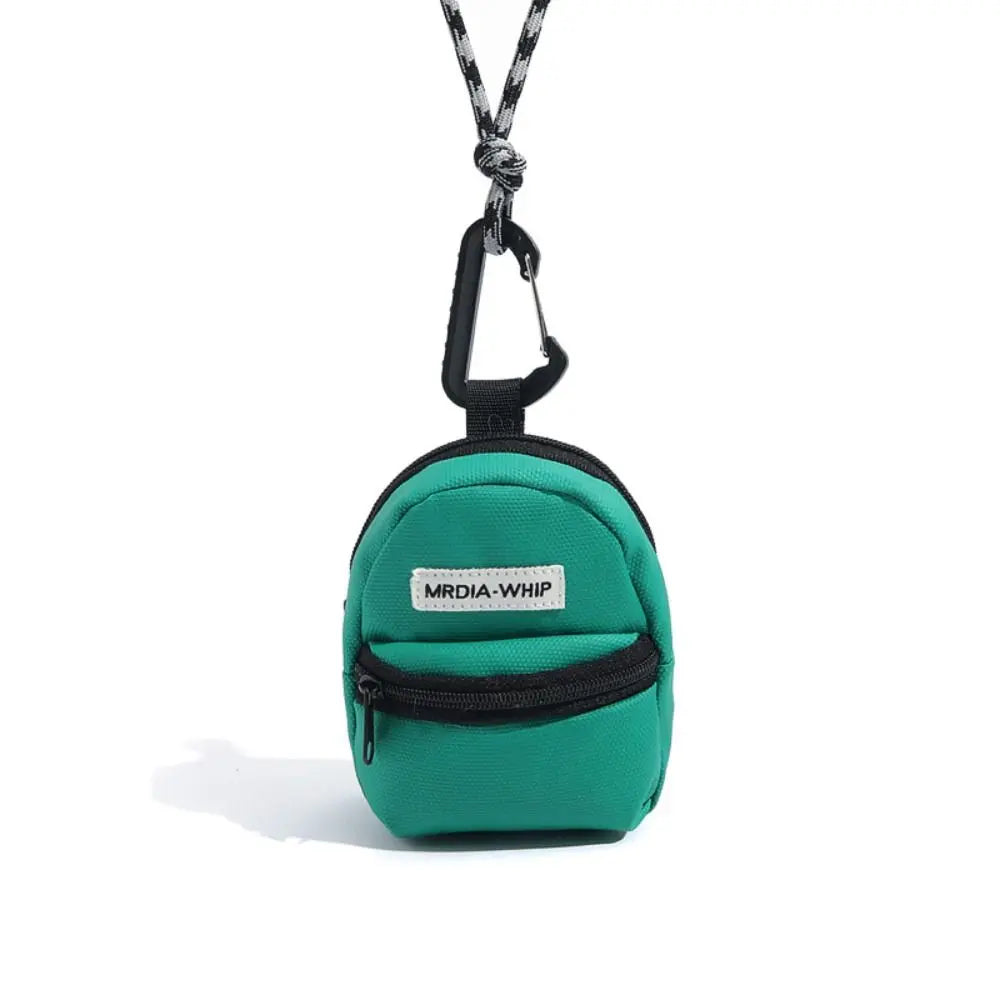 Neck Hanging Coin Purse New Polyester Earphone Storage Bag Mini Wallet Anti-theft Contrasting Color Small Key Bag