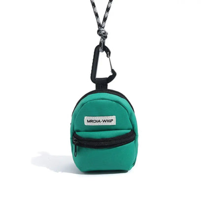 Neck Hanging Coin Purse New Polyester Earphone Storage Bag Mini Wallet Anti-theft Contrasting Color Small Key Bag