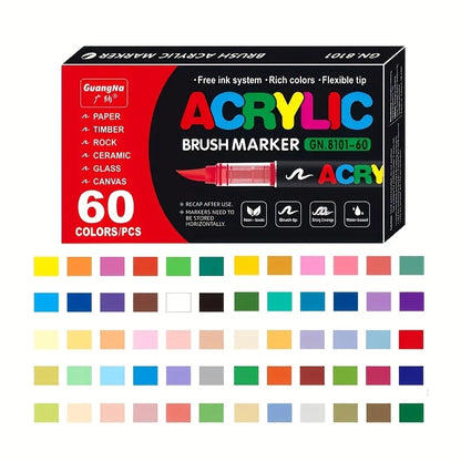 12/24/36/48/60/72/120/168 Colors Art Markers, Soft Tip resistant Acrylic Markers for Stone, Glass, Ceramic, Easter Eggs, Metal