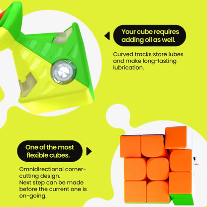 [Gan Swift Block 3x3 Magnetic Cube] 355S stickerless Professional Speed Cube Toy for Children