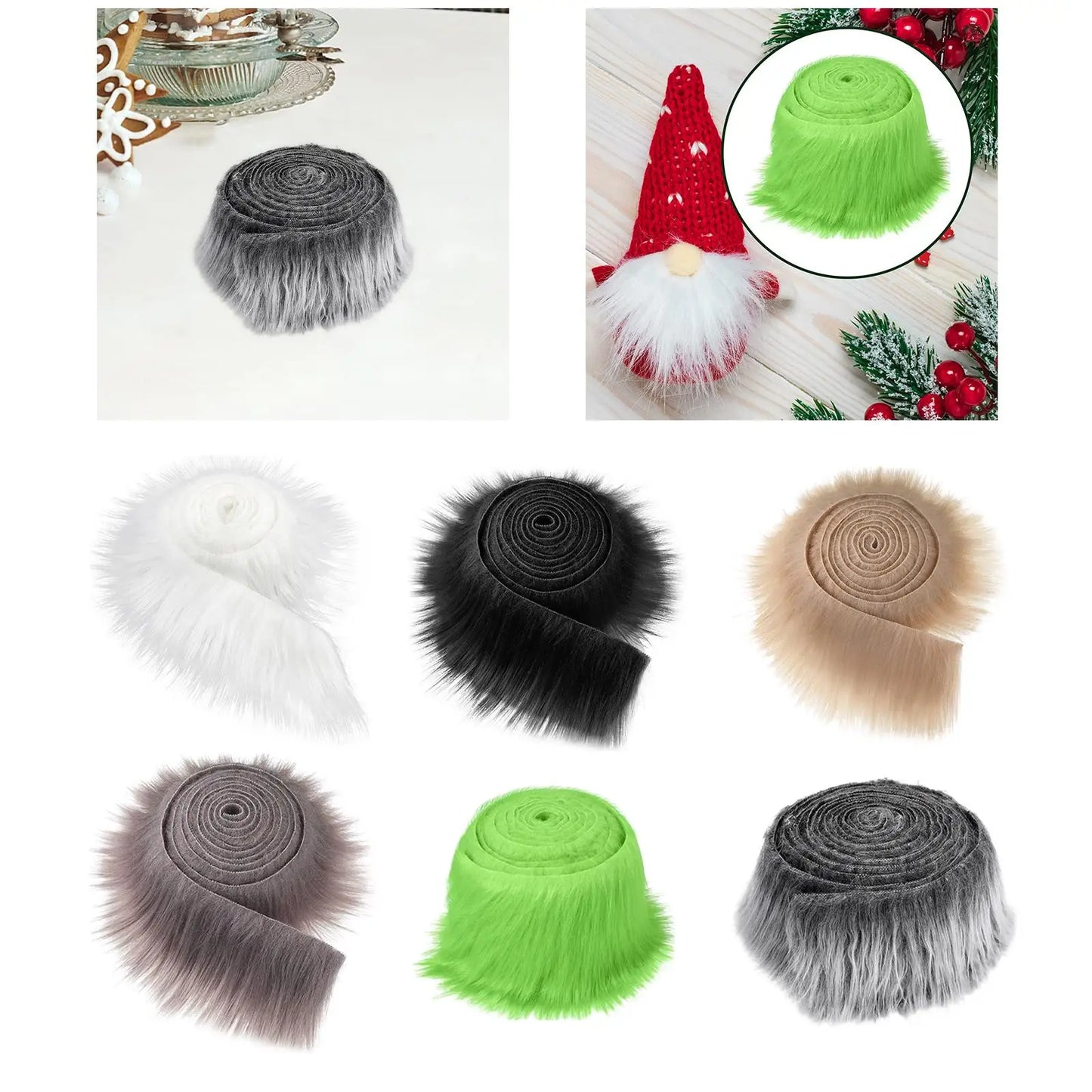Faux Fur Fabric Costume Soft Artificial Fabric for Dwarf Decoration Clothing Gnomes Beard Hair Cosplay Costume Christmas Tree