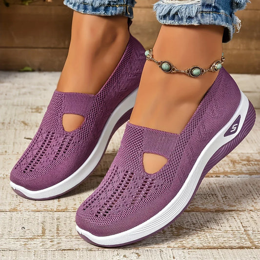Women's Sneakers Breathable Casual Shoes Summer Soft Sole Orthopedic Shoes Lightweight Slip on Walking Shoe Non Slip Flat Shoes