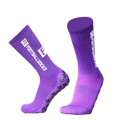 3/1Pair New Style FS Football Socks Round Silicone Suction Cup Grip Anti Slip Soccer Socks Sports Men Women Baseball Rugby Socks