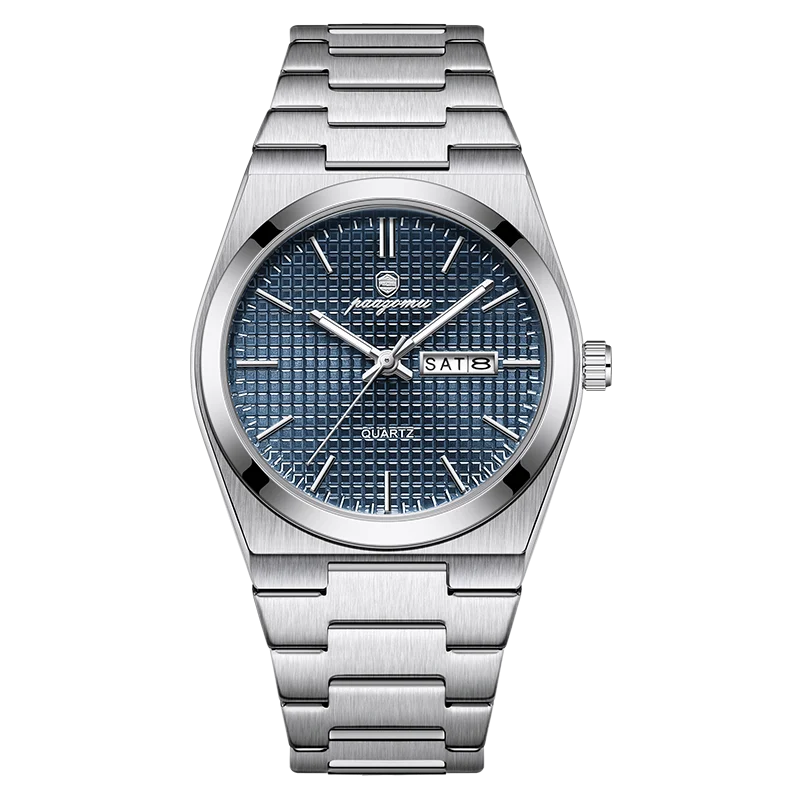POEDAGAR Luxury Fashion Male Watch Stainless Steel Waterproof Luminous Men's Quartz Watches Casual Date Week Wristwatch For Men