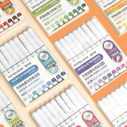 Languo 9pcs/box Soft Brush Acrylic Marker Pen Set£¬DIY Hand Drawn,Paint Art Markers pens,Student Graffiti Acrylic Paint Pens,M720