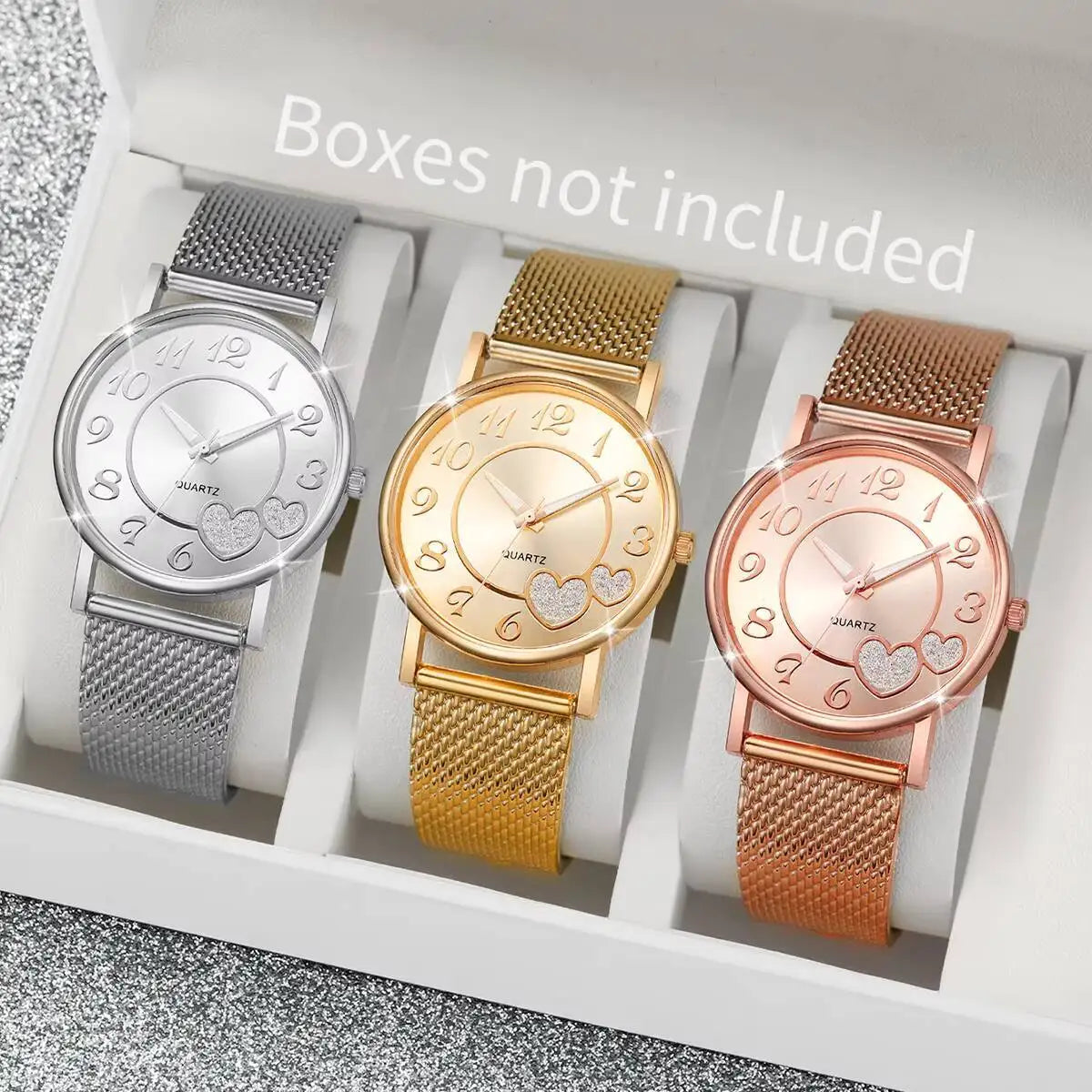 1/3PCS Fashion Heart Dial Women Watches Casual Plastic Strap Quartz Wristwatch Reloj Mujer£¨Without Box£©