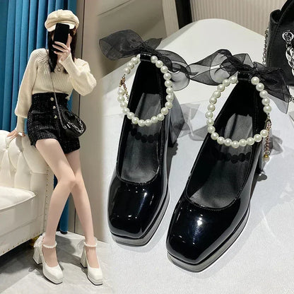 2024 Shoes for Women High Heels Mary Jane Shoes Pumps New Ladies White Women Heels Platform Shoes Women's Heels Zapatos De Mujer