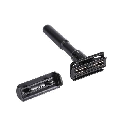 Mingshi Metal Adjustable Safety Razor Travel Double Edge Classic Men Shaving  Black Hair Removal Shaver with 5 Blades