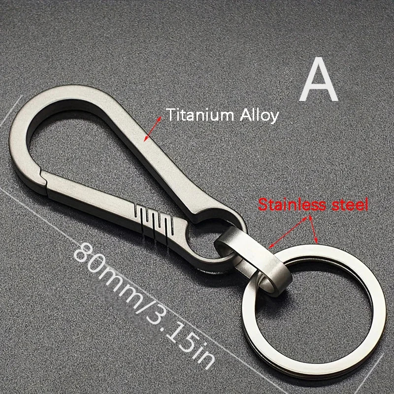 Titantium Carabiner Keychain Carabiner Hook Key Ring Key Holder with Bottle Opener for Camping Hiking Fishing Travel Outdoor