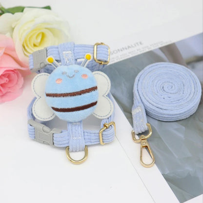 Pet chest and back lightweight cat chest and back fashionable cute little bee chest and back dog out door traction rope