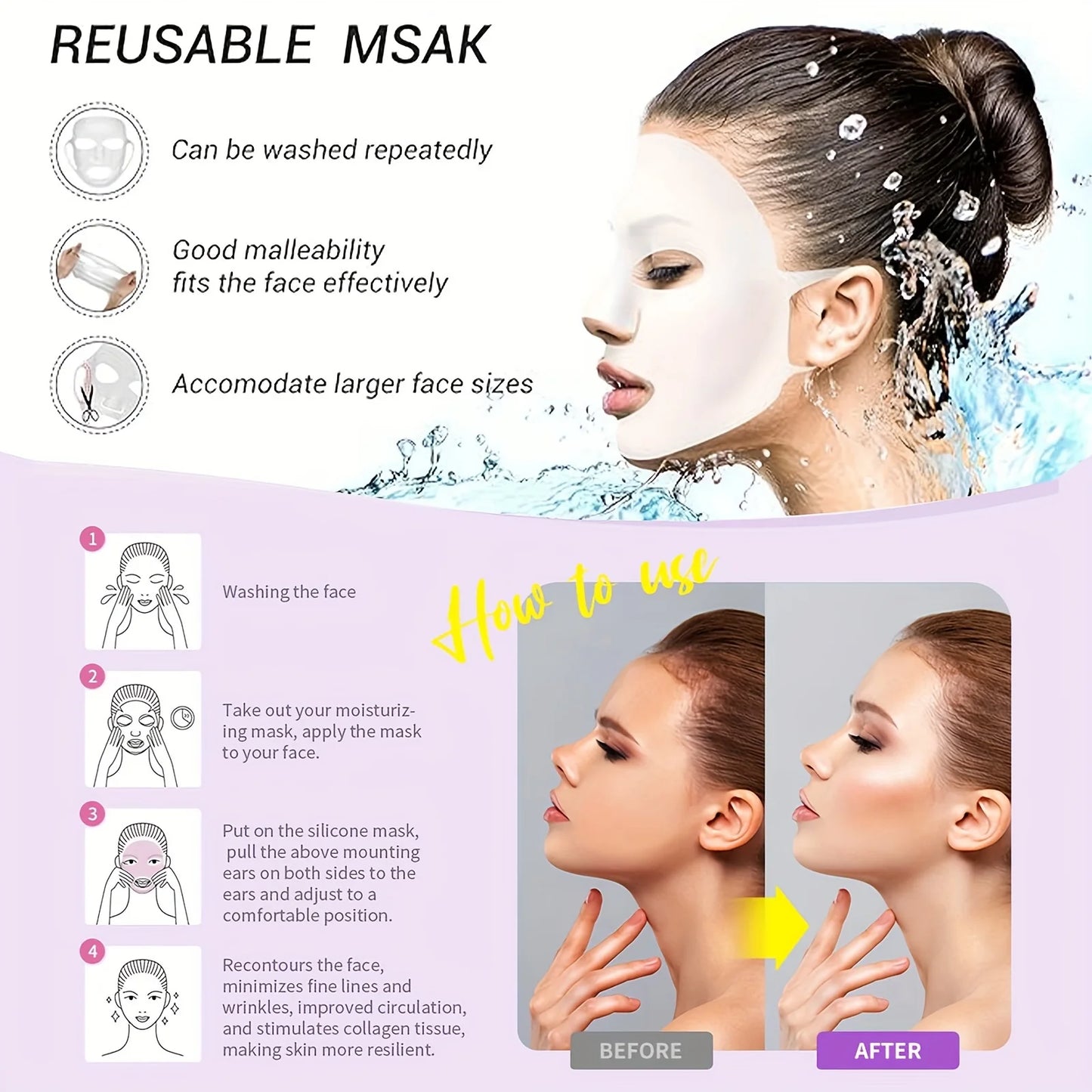 3d Silicone Mask Holder Reusable - Moisturizing Mask And Facial Moisture Anti-Evaporation - Facial Moisturizing Care Tool