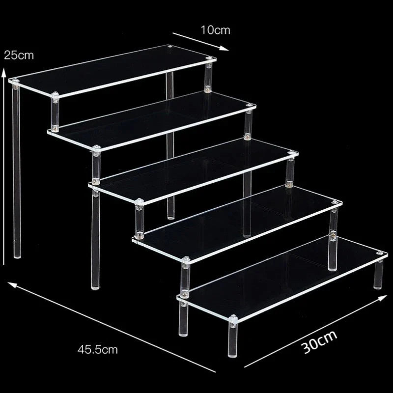 Acrylic Risers for Display 2-5 Tier Acrylic Display Stand Perfume ,Clear Cupcake Stand Holder for Figures Dessert Doll Shelves