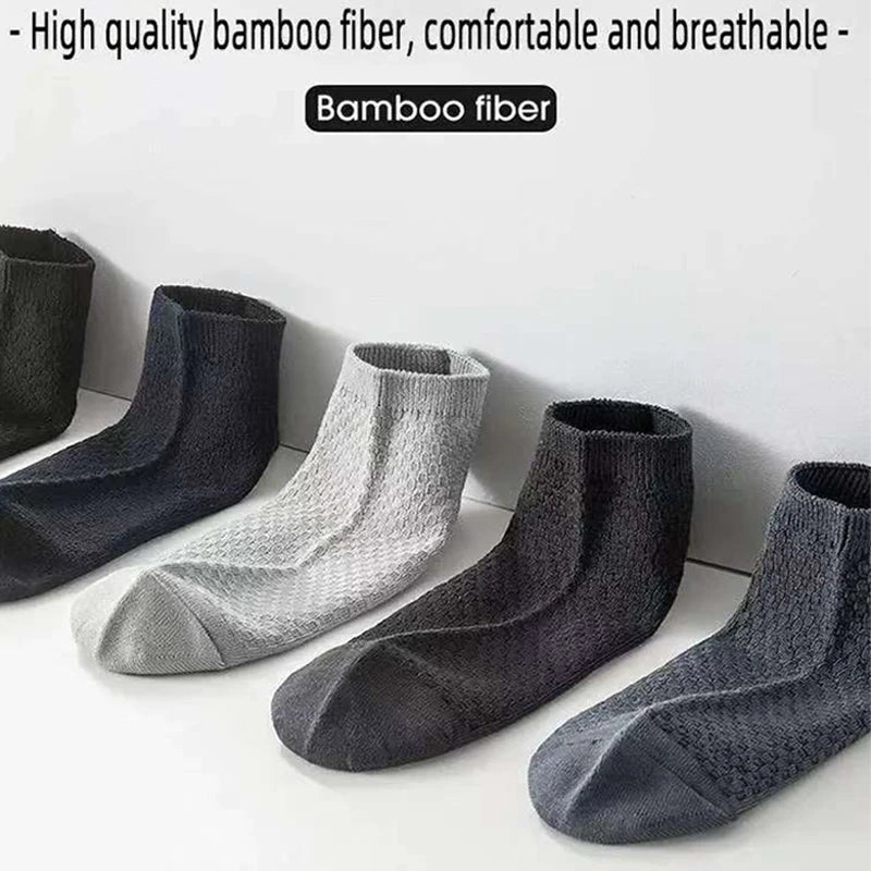 5/10 Pairs Men Socks Bamboo Fiber Short Ankle Socks Spring Summer Autumn Winter Business Breathable Male Long Sock Meias Man Sox