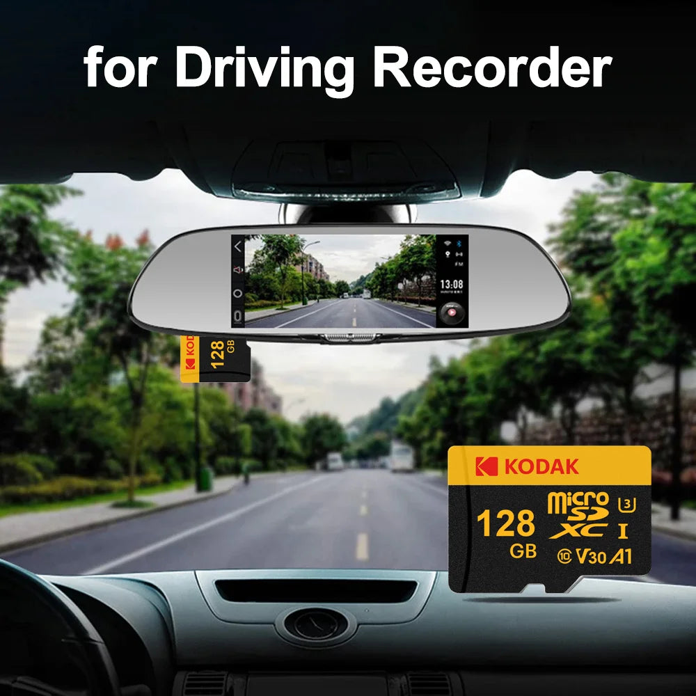 KODAK Micro SD Memory Card 64gb TF Flash 32gb Class10 SD Cards 128gb 256gb 512gb U3 V30 A1 Storage Card for Car Camera PC Phone