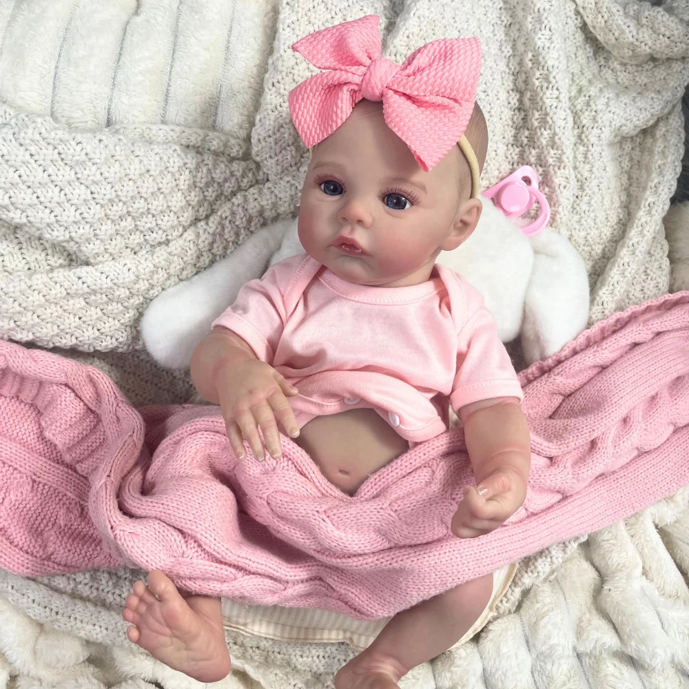 18inch Reborn Baby Doll Meadow Girl Full Vinyl Body 100% handmade 3D Skin Collectible Art Doll Toy Birthday Christmas Gift