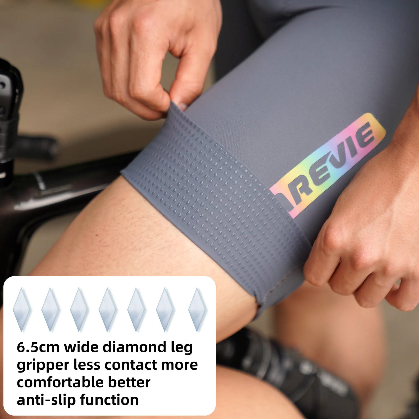 DAREVIE Cycling Bib Shorts Seamless 4.0 Italy ELASTIC-INTERFACE Pad Cycling Shorts Diamond Leg Gripper Men's Bretelelle Shorts