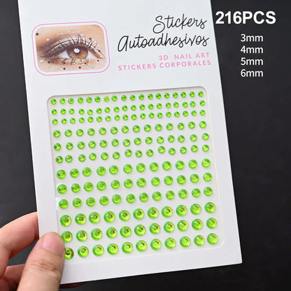 1Pcs Face Diamond Gem Sticker 5D Colorful Rhinestone Tattoo Eyeshadow Stickers fo Festival Nail Body Makeup Bling Jewel DIY Deco