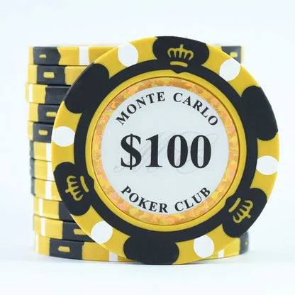 Monte Dollar Carlo Coins 10pcs Golden Clay Poker Chips Casino Coins 14gram Clay Coin Poker Chips Entertainment