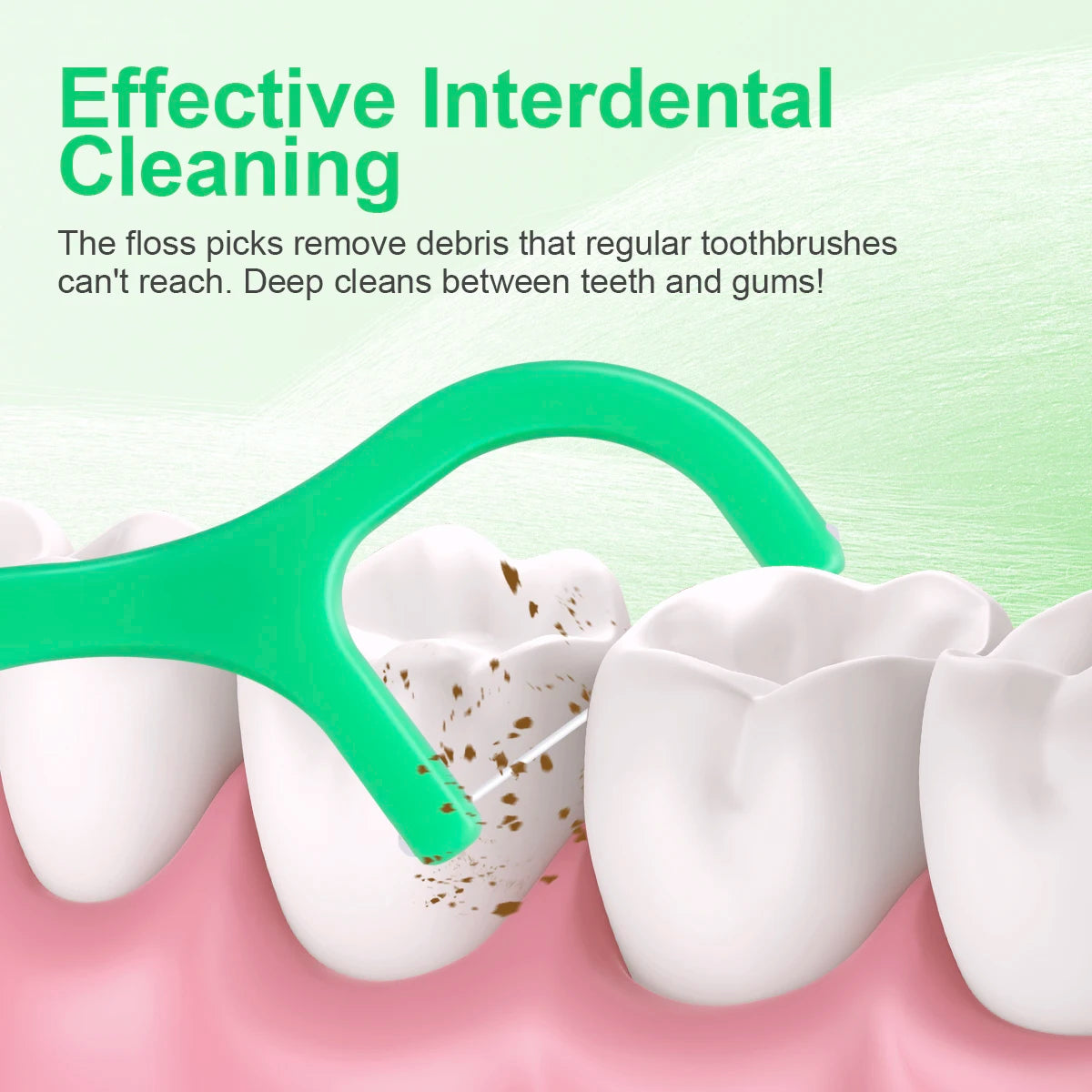 300/150/50pcs Mint Floss Stick - Disposable Floss Cleaning Stick - Toothpick to Remove Plaque and Food Residue - Oral Cleaning