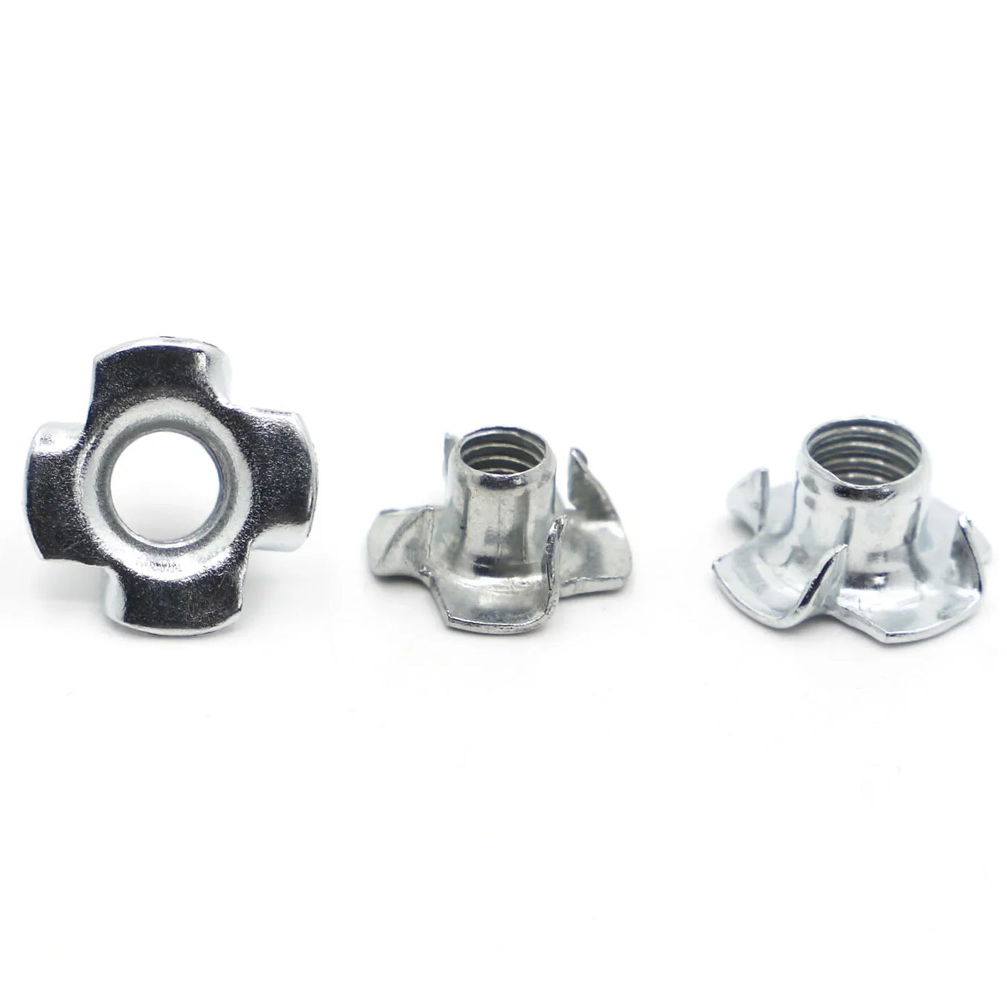 20pcs M3 M4 M5 M6 M8 M10 Zinc Plated Four Claws Nut Speaker T-nut Blind Pronged Insert Tee Nut Furniture Hardware