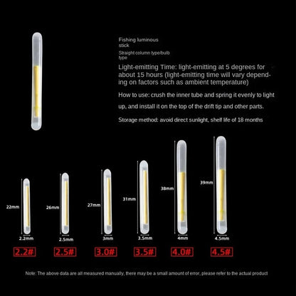 50/100pcs Outdoor Fishing Fluorescent Rod Firefly Fluorescent Rod Light Fishing Floating Rod Light Dark Luminous Rod