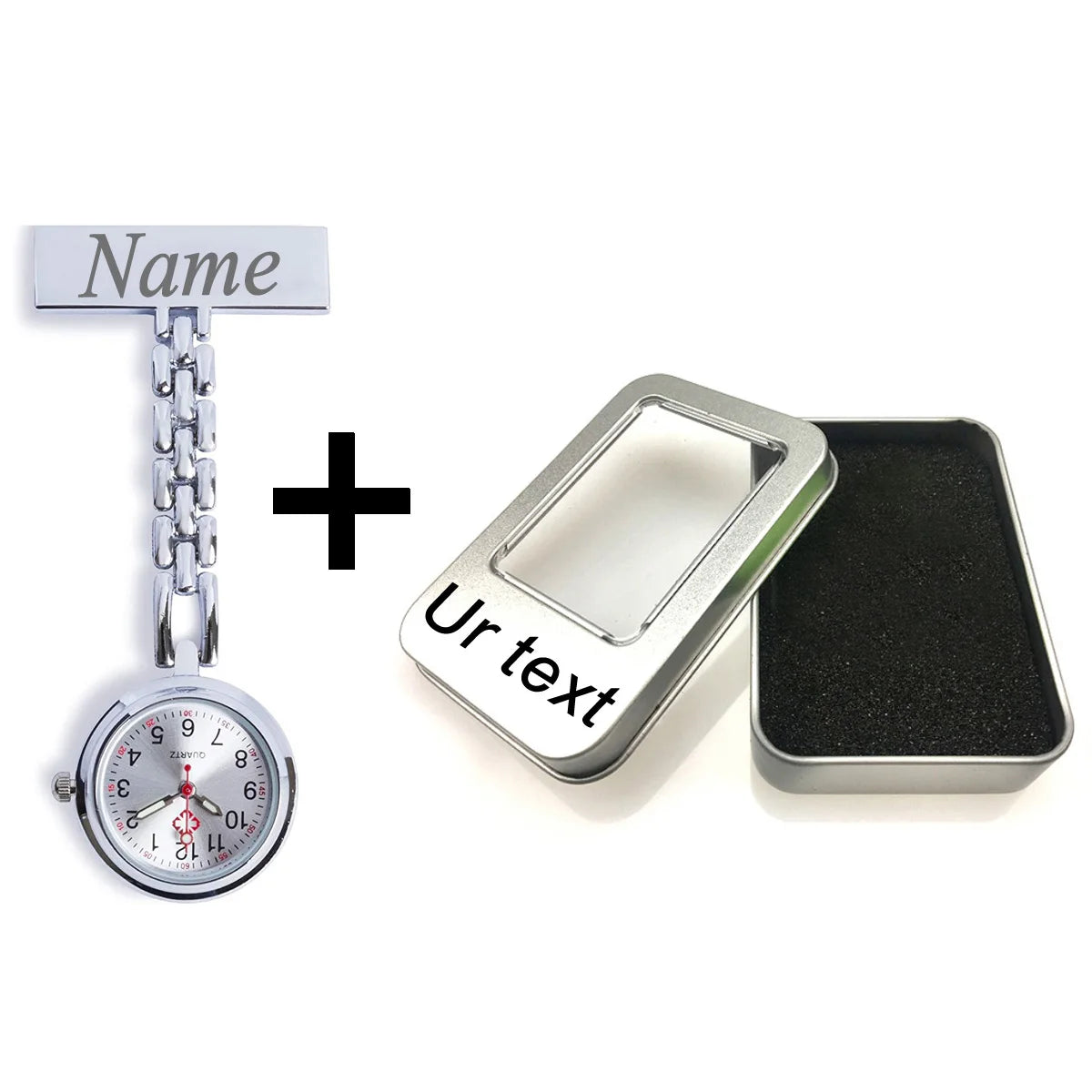 FREE Personalized Your Name Logo Doctor Clock Stethoscope Customize Engrave Medical Hospital Healthcare Pocket FOB Nurse Watch